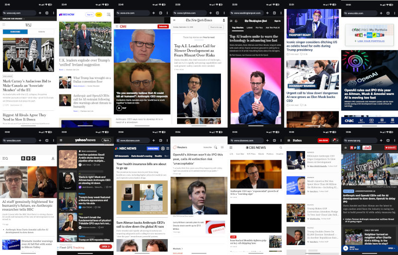 Collage of top news sites